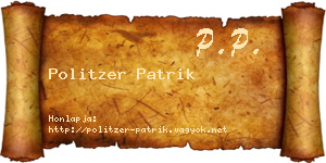 Politzer Patrik névjegykártya
